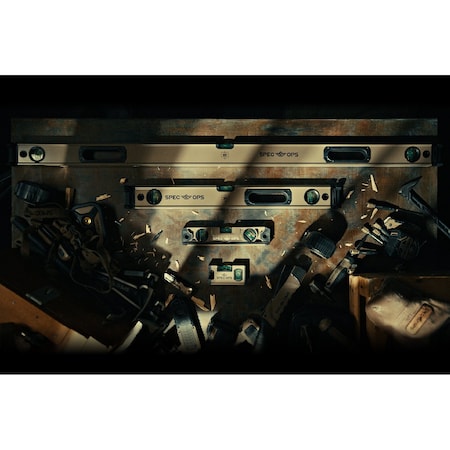 Spec Ops 32in Magnetic Box Beam Level, Tourniquet Bungee System, 33% Larger Block Vials, Aluminum SPEC-LEVEL32M